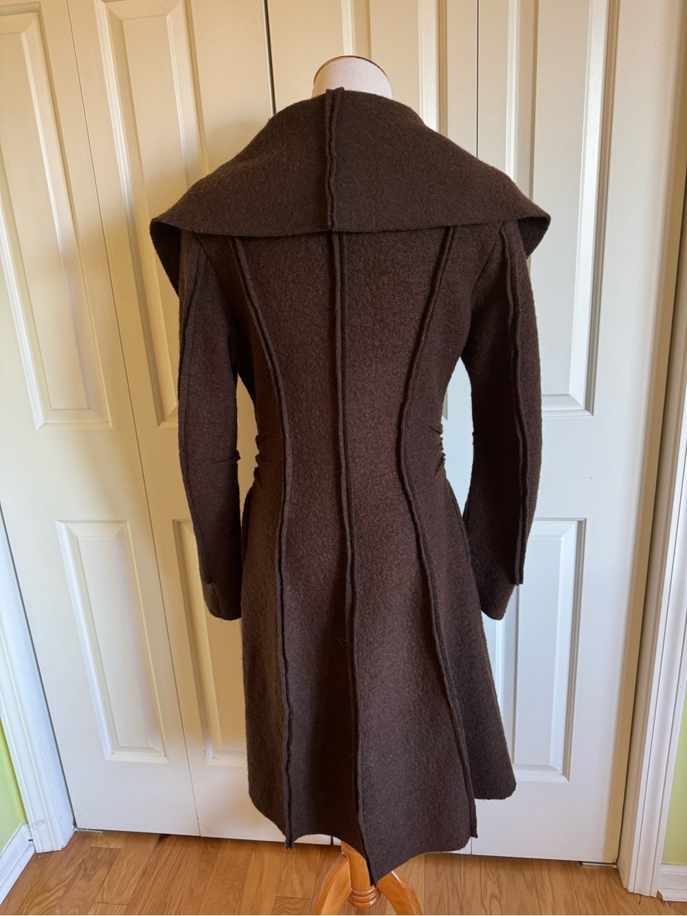 Report Collection Chocolate Brown Wool Knit Coat M ITALY - Picture 2 of 8